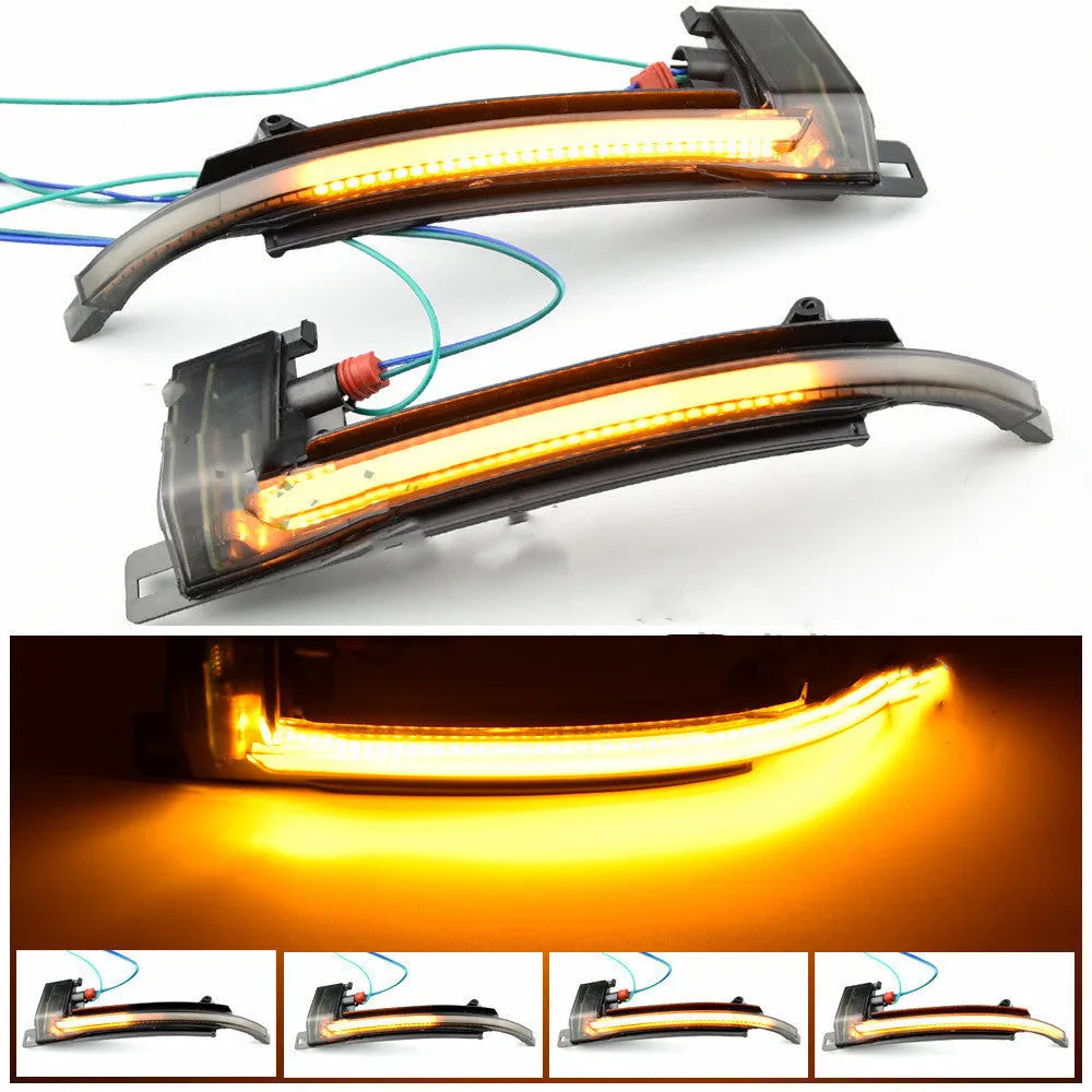Dynamic LED mirror turn signal for Audi B8 and B8.5 models in black or white housing
