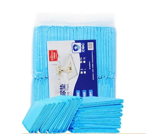 Blue disposable thickened absorbent pet diaper pad for dogs and cats