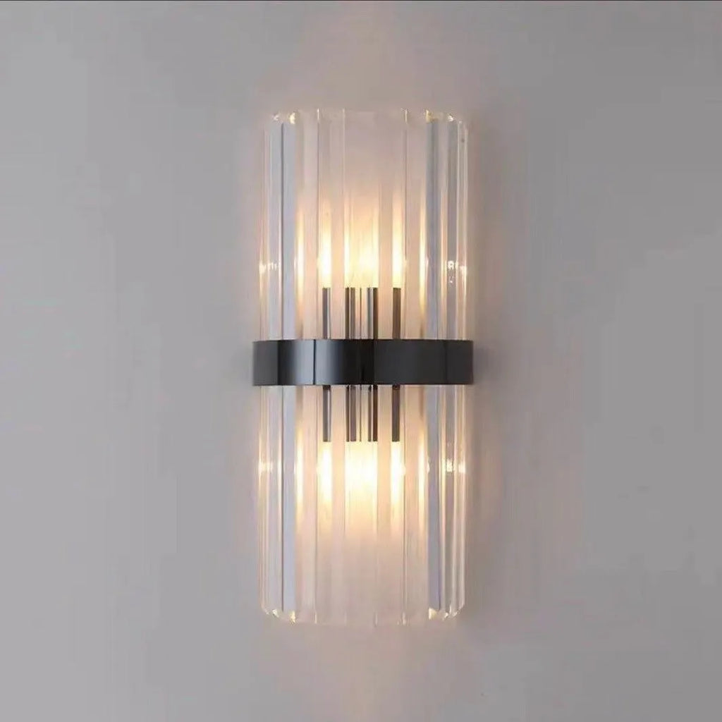 Crystal background wall lamp with stainless steel body 200x450mm gold finish