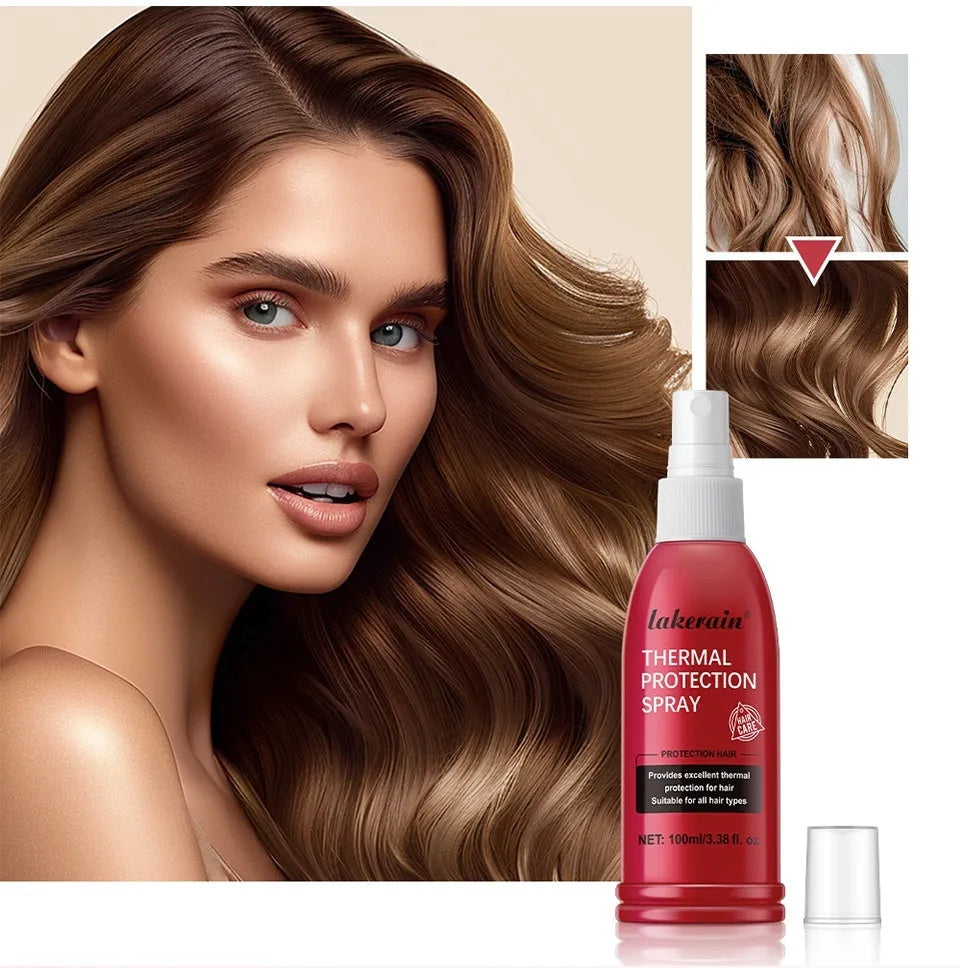 Lakerain hair thermal protection spray bottle, moisturising and nourishing anti-thermal styling mist, foreign version
