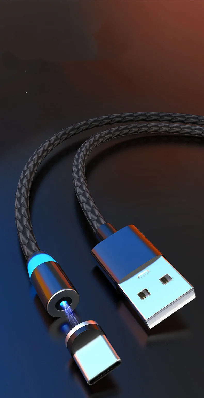 Magnetic charging cable with LED light for iPhone and Android phones in multiple colours and lengths
