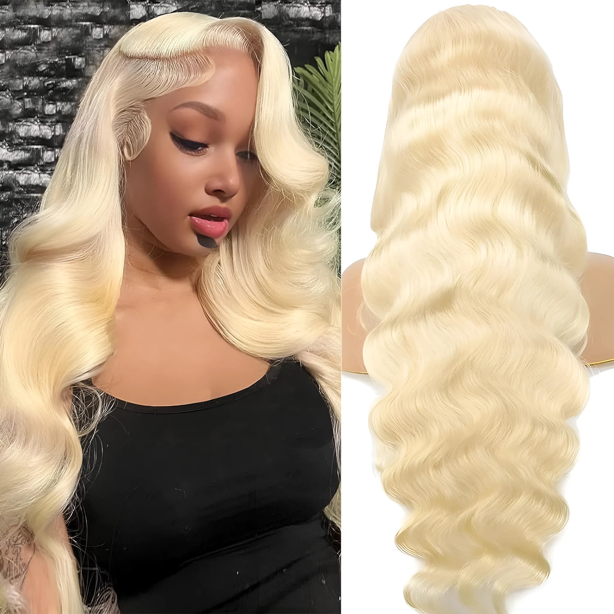 Women's synthetic front lace wig with medium-long curly style in M1/539/613 colour blend