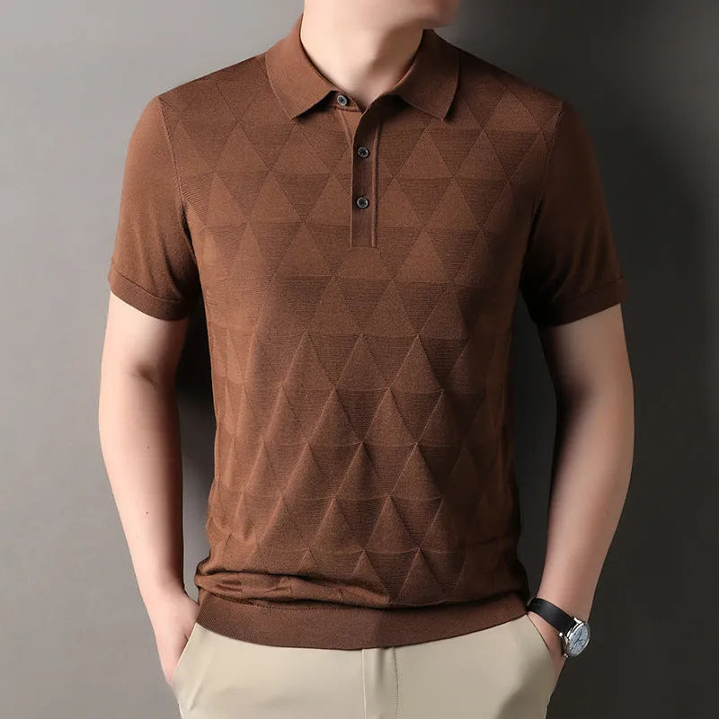 Men's thin Ice Silk short sleeve t-shirt in lyocell fabric, showing colour options and regular fit