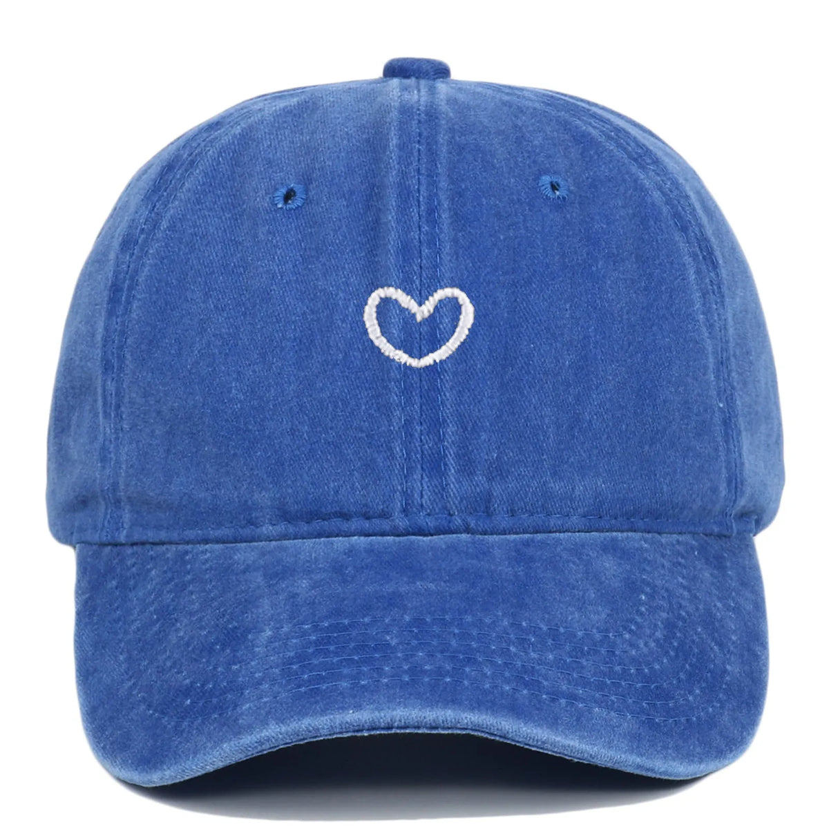 Cotton baseball cap with embroidered design and adjustable sizing in multiple colour options