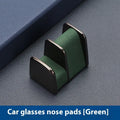 Car dashboard glasses clip holder in black, grey, green or red with zinc alloy leather construction