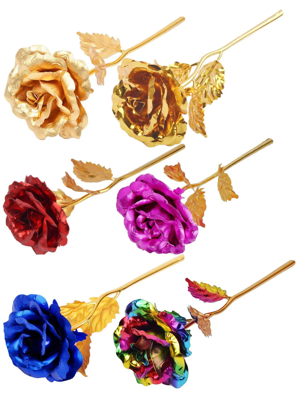 Preserved golden rose a natural long-lasting rose gift for Valentine's Day in gold colour