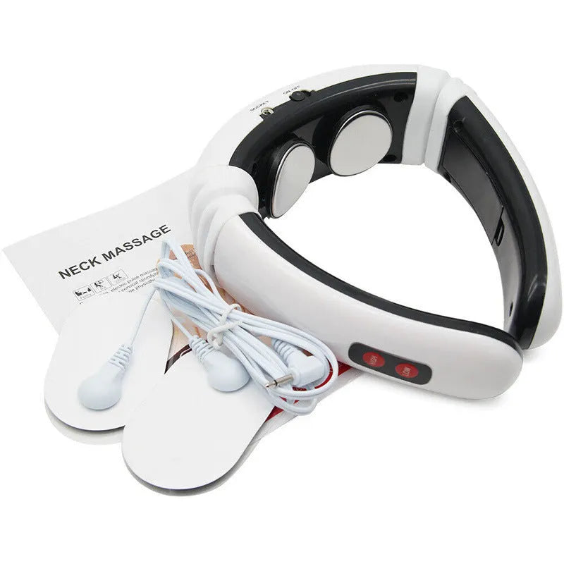 Electric neck massager with far infrared and six pulse modes, 14x16x5cm, battery or charging version