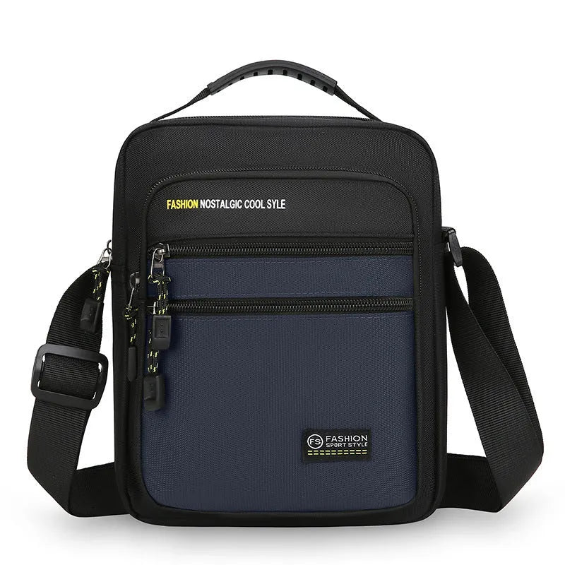 Men's nylon crossbody bag in green colour with urban simplicity style and waterproof feature