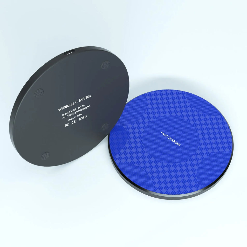 Y9 round wireless charger 23W fast charge ABS plastic black desktop charging pad