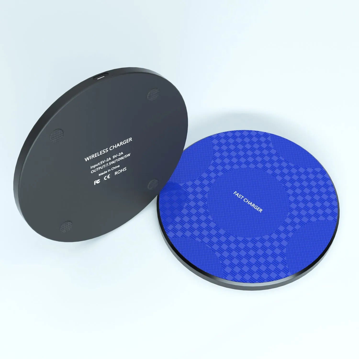 Y9 round wireless charger 23W fast charge ABS plastic black desktop charging pad