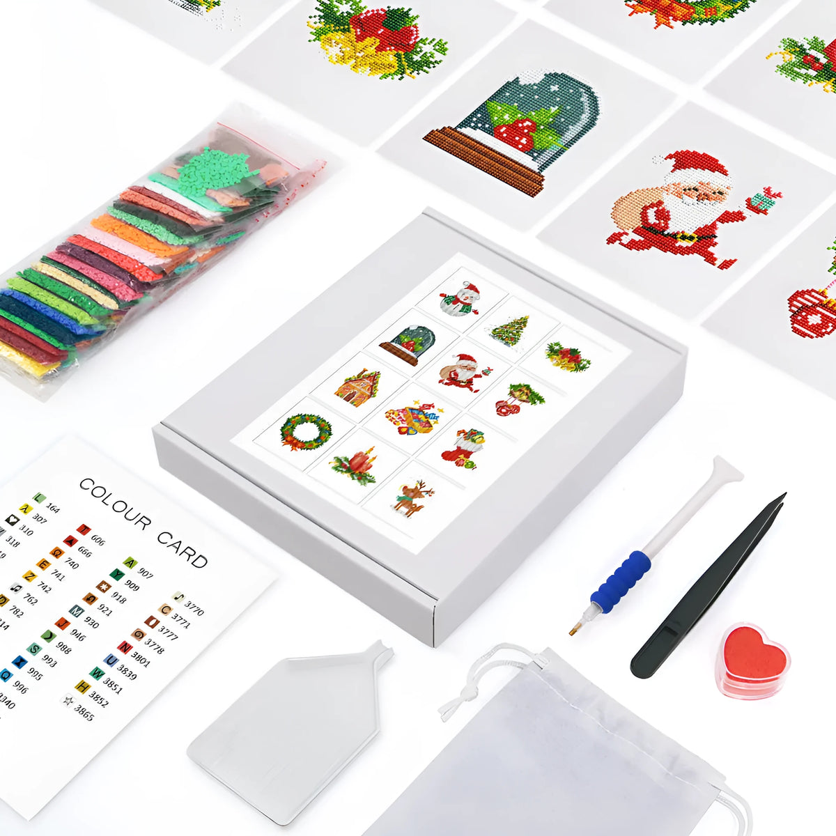 Diamond painting sticker set with 12 non-repeating acrylic cartoon style frameless pieces