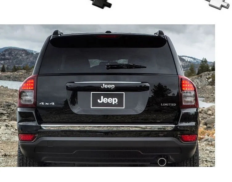 Metal 4x4 rear car badge in silver plated or black, 9cm x 3.5cm, for off-road vehicle use.