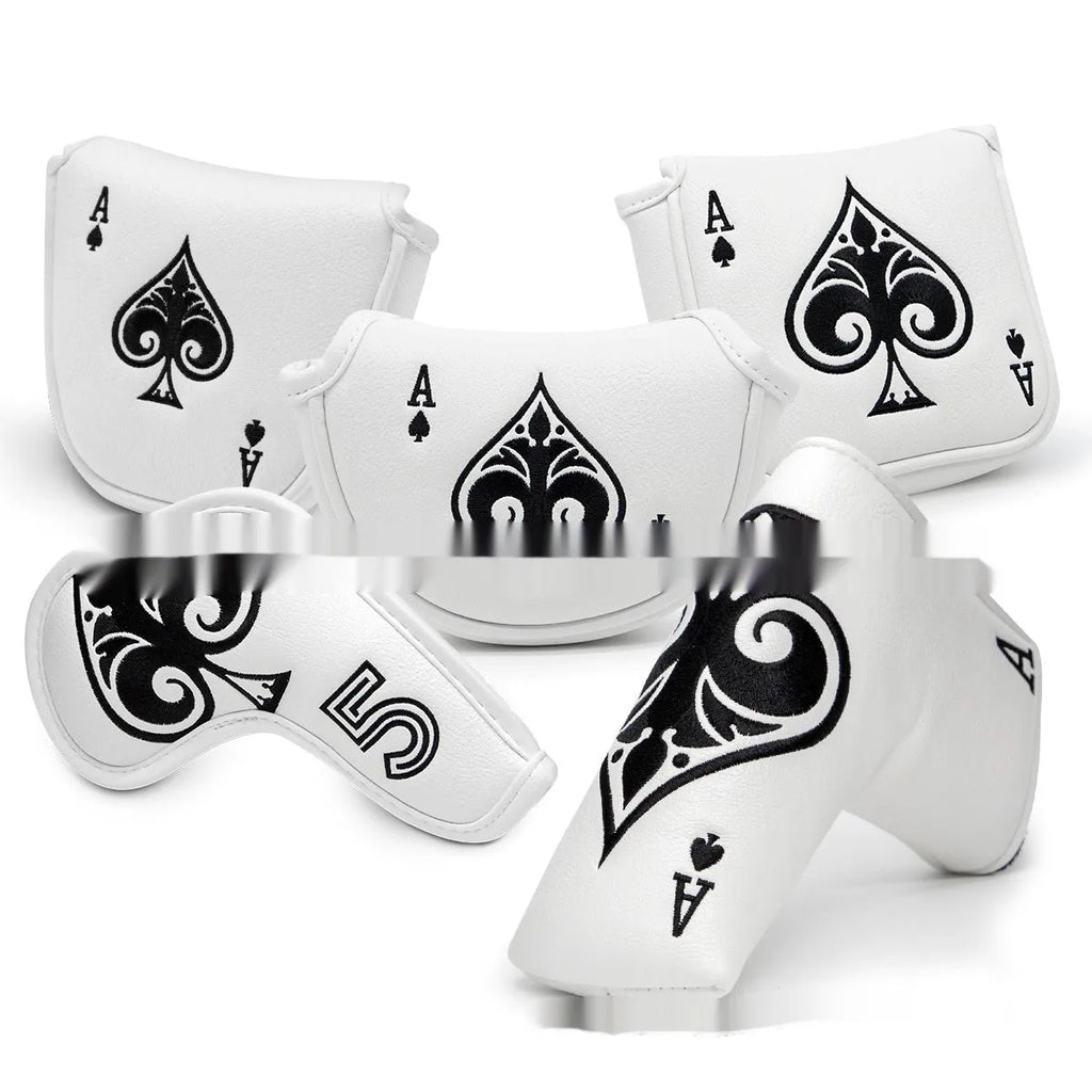 A single PU golf putter sleeve cover, shown in one of three available colours, designed to protect a club head.