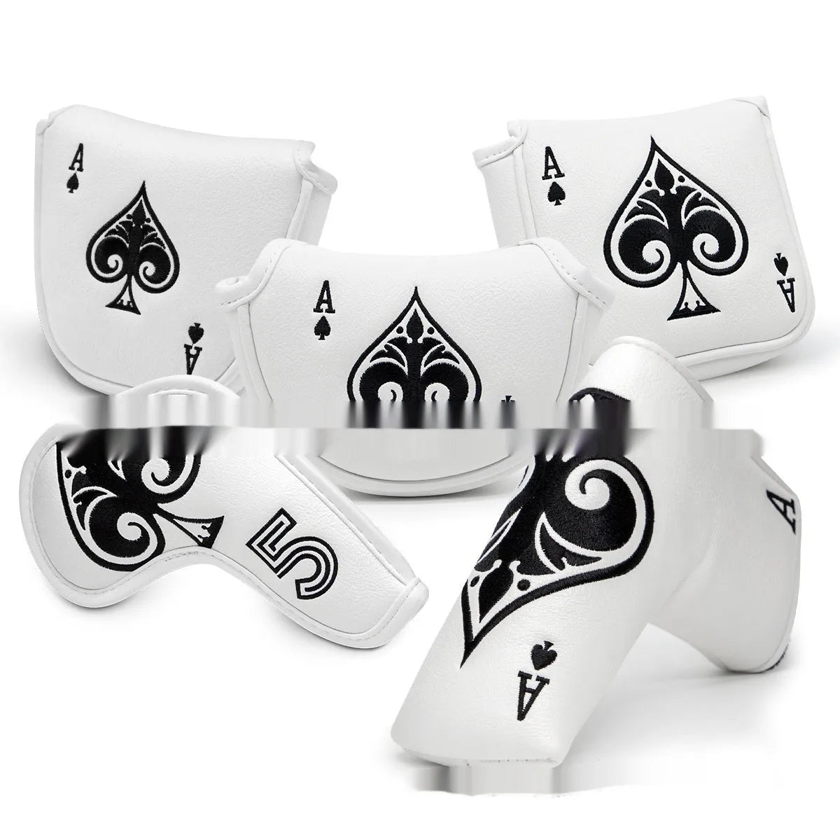 A single PU golf putter sleeve cover, shown in one of three available colours, designed to protect a club head.