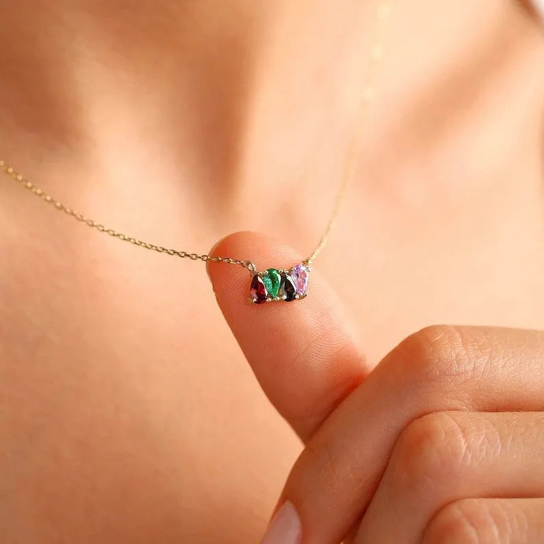 Titanium steel necklace with a single diamond-cut zircon pendant on a chain, shown in silver finish.