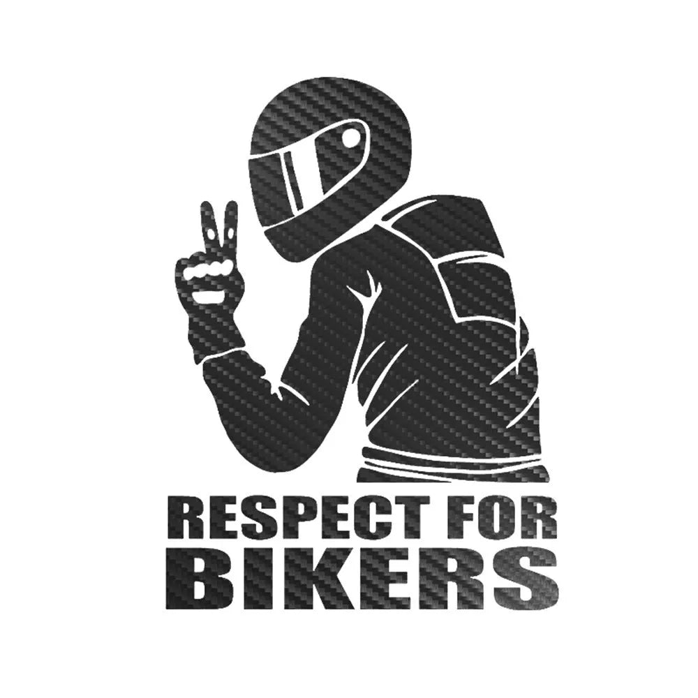 Respect For Bikers Hello Brother PET body sticker, 15 x 11cm, in reflective silver or black colour options.
