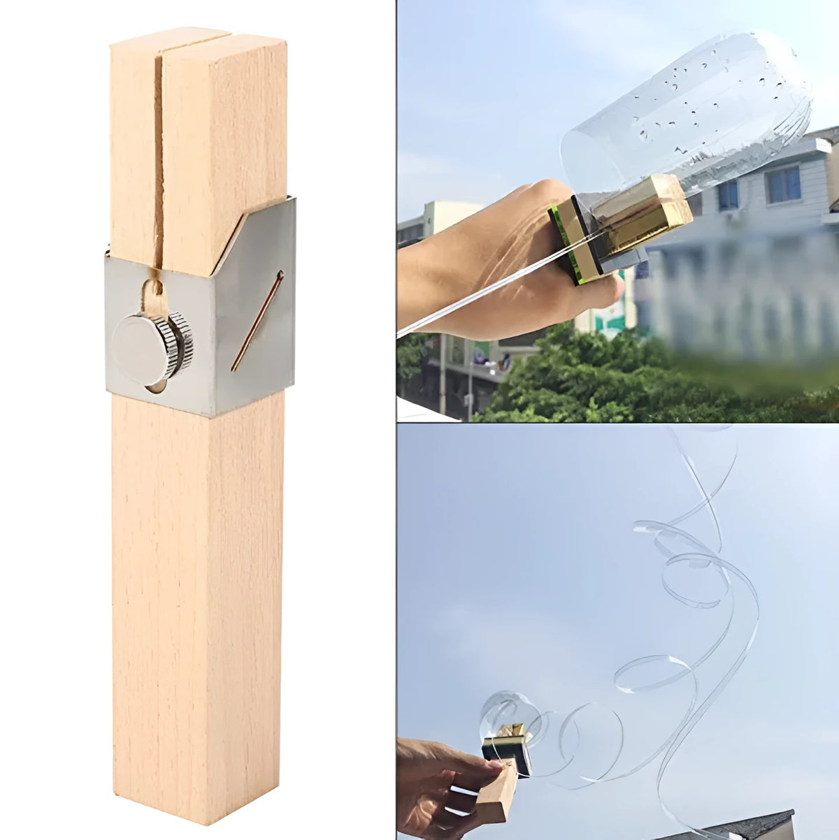 Plastic bottle cutter, 2.2cm x 2.2cm x 14cm handheld tool in log colour for DIY recycling