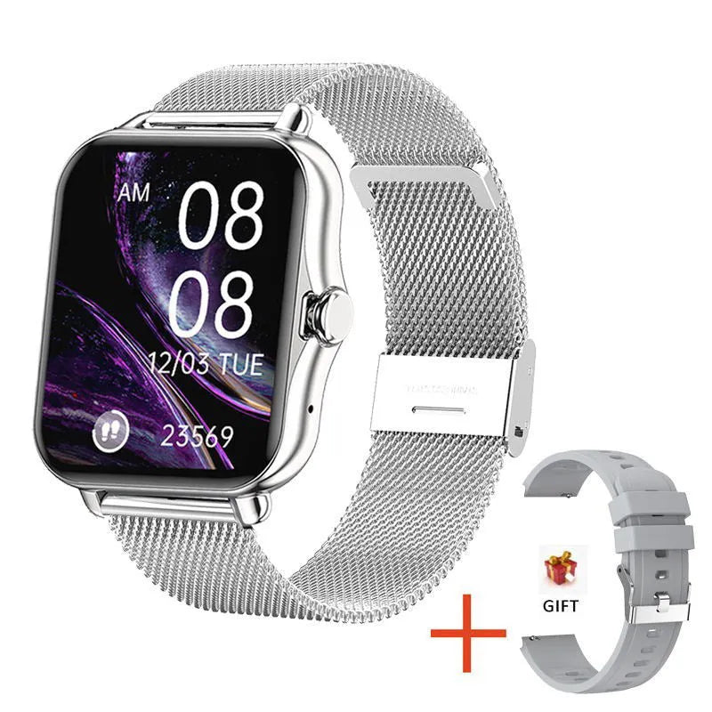 Smart watch with silicone wristband, 240x240 screen, Bluetooth call and health monitoring functions