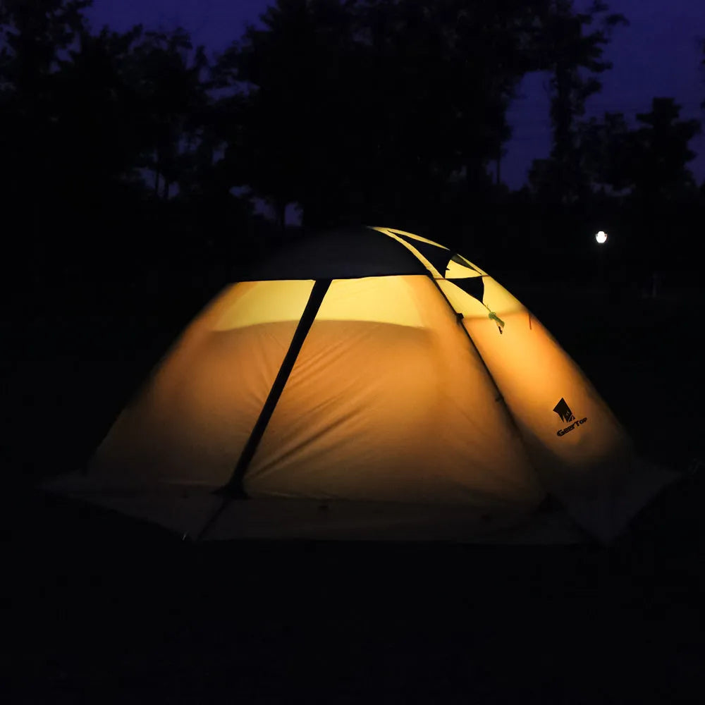 Outdoor folding tent in Army Green for summer camping with double-layer construction and 210x180 cm floor area