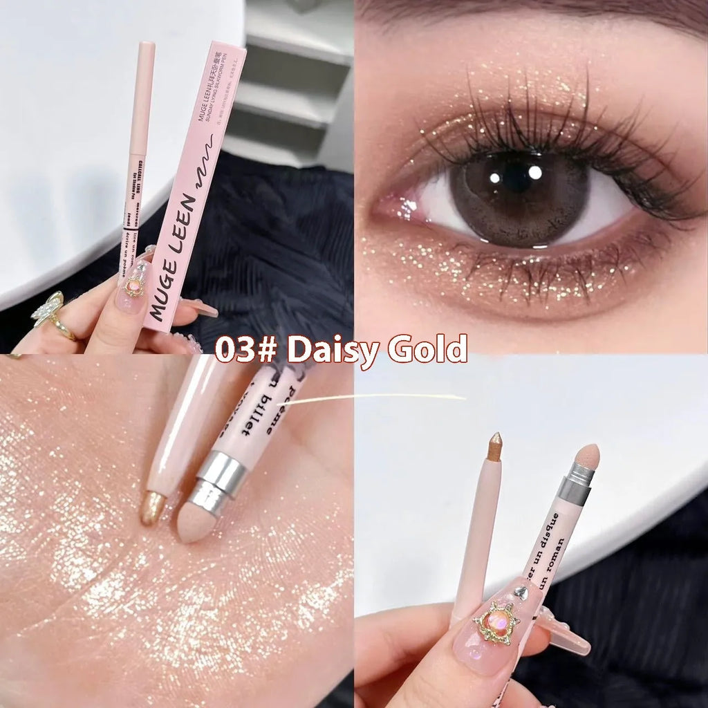 Waterproof brightening eye shadow pen in six colour options for girls and students