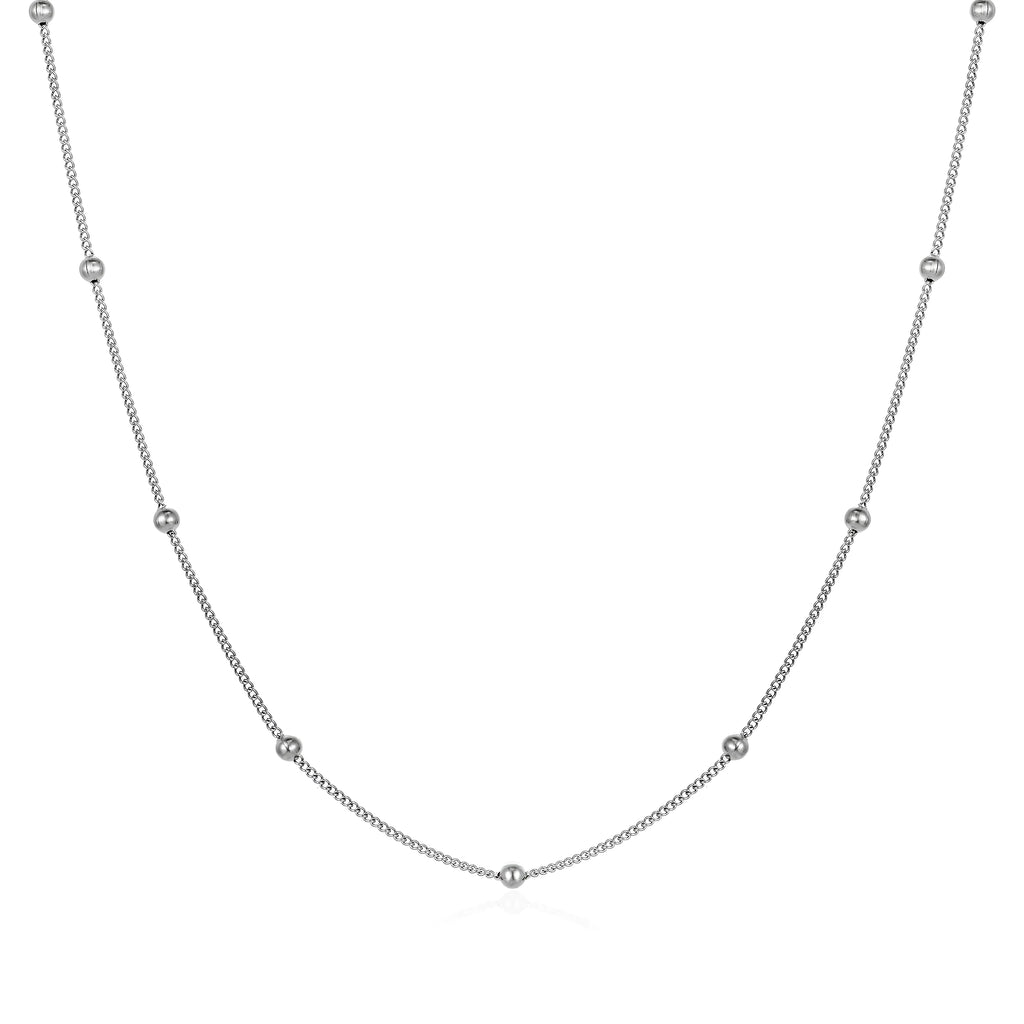 Gold hollow pendant necklace for women with O-link chain and round element, stainless steel with 18k electroplating