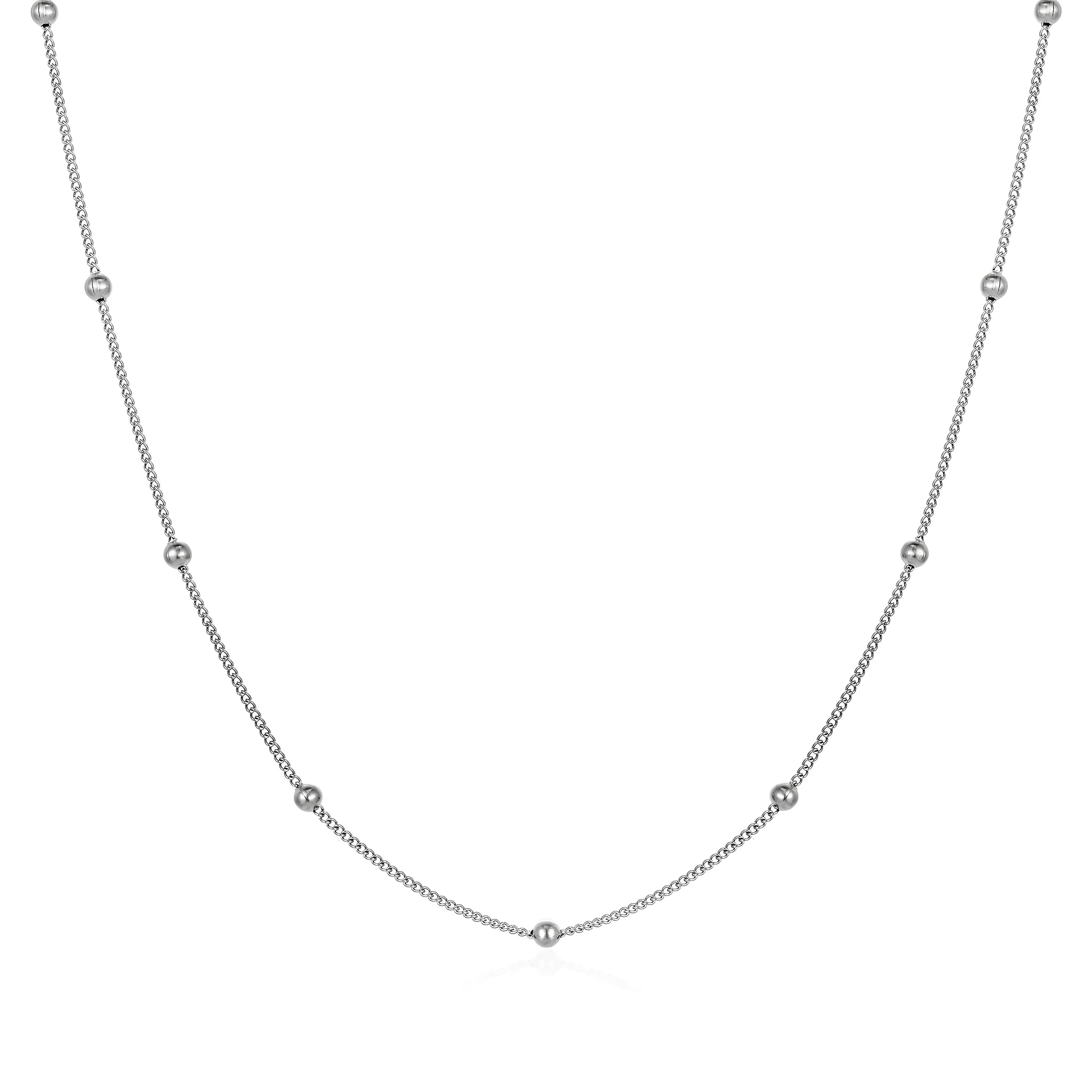 Gold hollow pendant necklace for women with O-link chain and round element, stainless steel with 18k electroplating