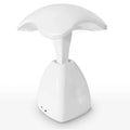 White modern LED desk lamp with touch control and USB charging port