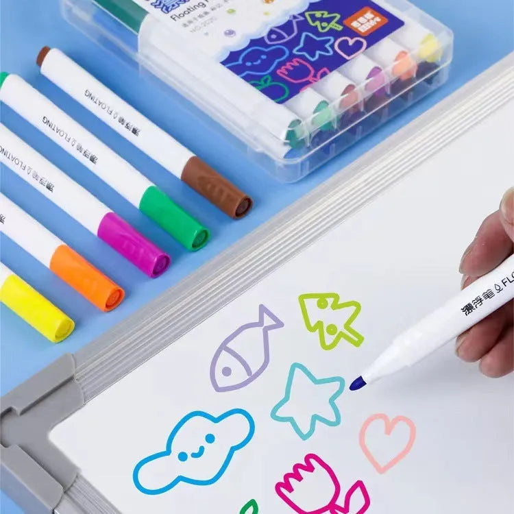 Children's magic water floating pen set with 12 colours in a PVC box, plastic shell, for painting and birthday gifts