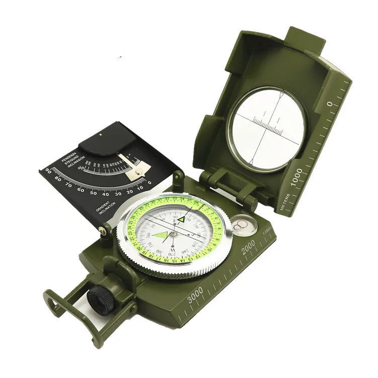 K4074 metal professional outdoor compass with hanging rope and ring, measuring 10cm