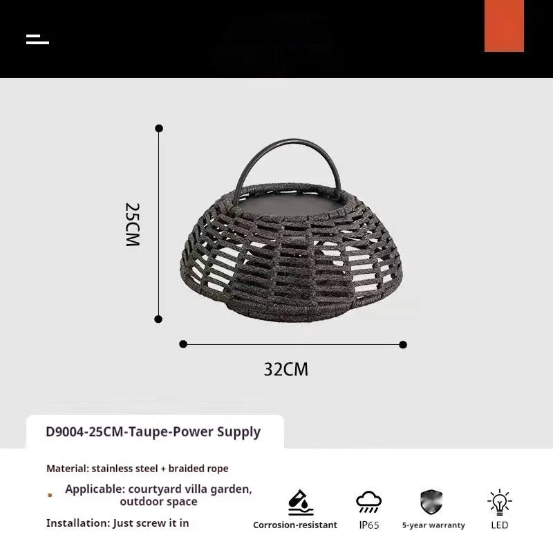 Outdoor chandelier garden lamp stainless steel 25cm 5W LED IP65 taupe