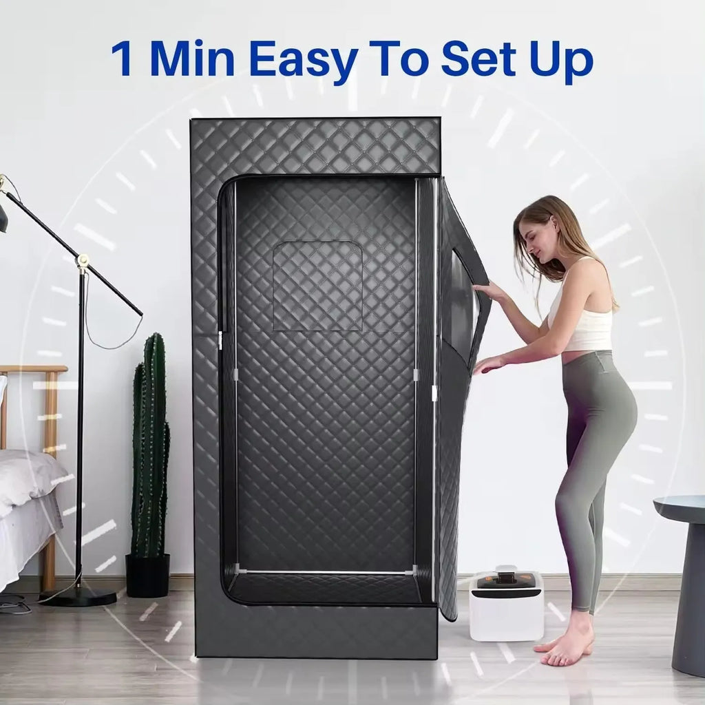 Portable mobile sauna room with stainless steel thickened bracket 180x80x80cm 230V