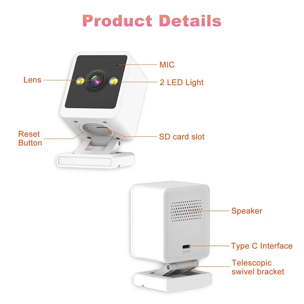 Wireless wifi surveillance camera with night vision and 720p resolution for indoor outdoor use