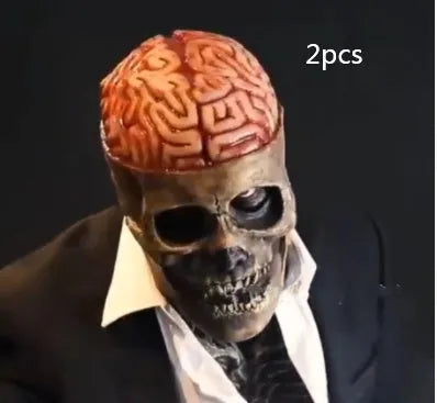 Halloween Horror Skull Movable Mask vinyl movable skull with blood brain flower design
