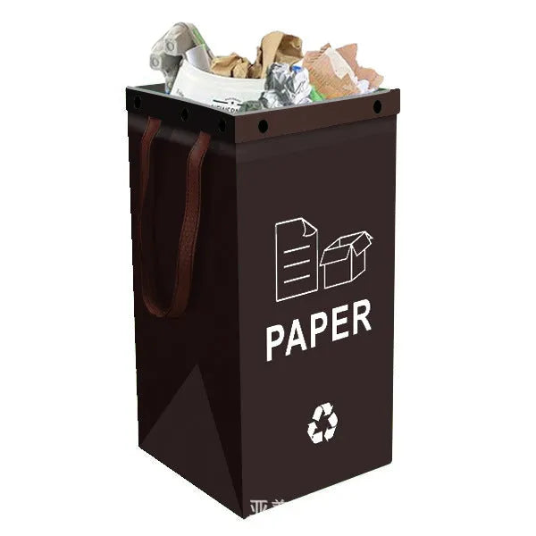 Blue handbag style 40-litre plastic waste sorting bin with waterproof construction