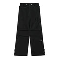 Men's loose cotton street workwear trousers in solid black or brown, sizes S to XL