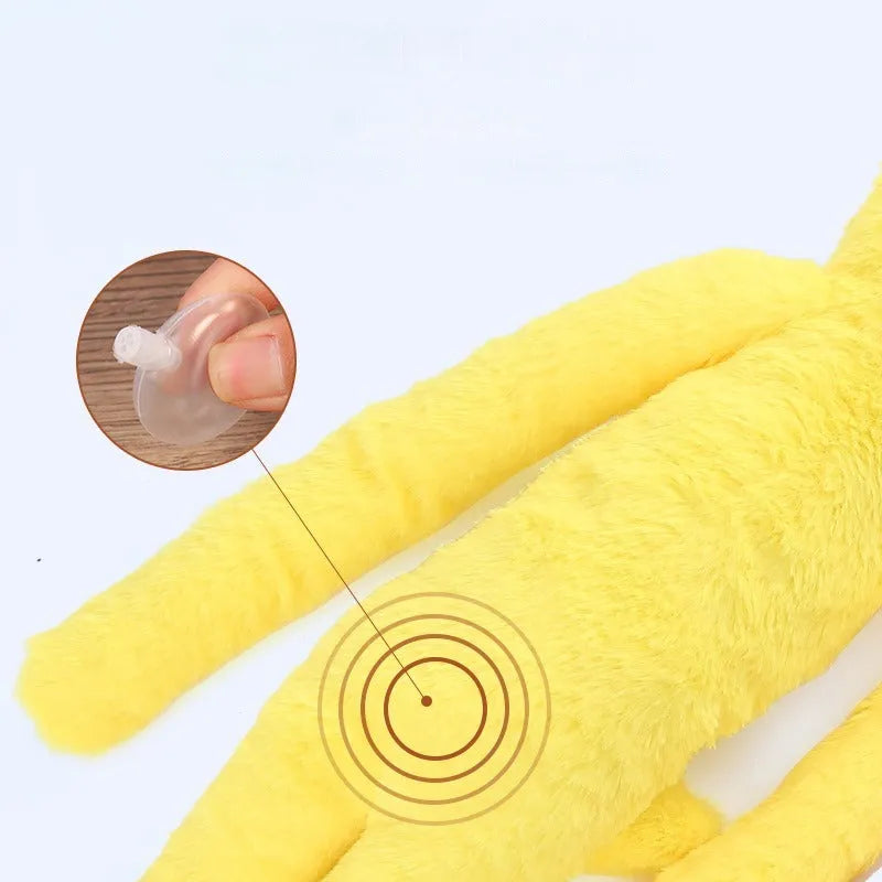 Plush dog toy with rattle paper sound feature in pink or yellow colour for large breed chewing