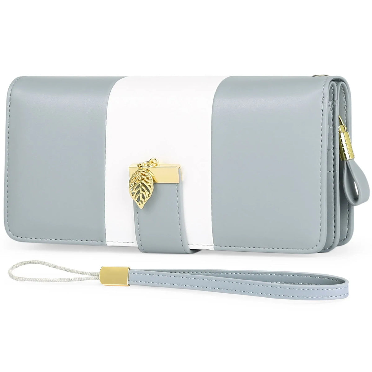 Anti theft brush clutch bag in PU leather with lock closure and microfiber lining