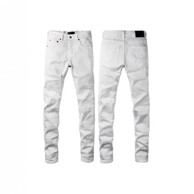 High Street men's black slim fit skinny jeans with button fly and straight leg cut.