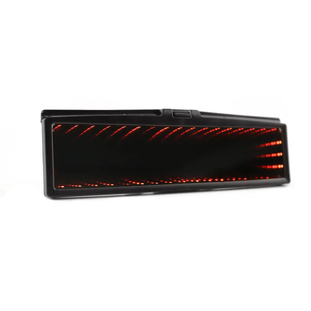 280mm flat car rearview mirror with anti-glare coating and coloured 3D night lighting effect.