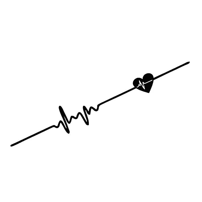 Car ECG creative heartbeat decorative bumper sticker in colour gradient design
