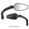Black PMMA acrylic bicycle rearview mirror measuring 210mm by 102.5mm for left, right or pair installation
