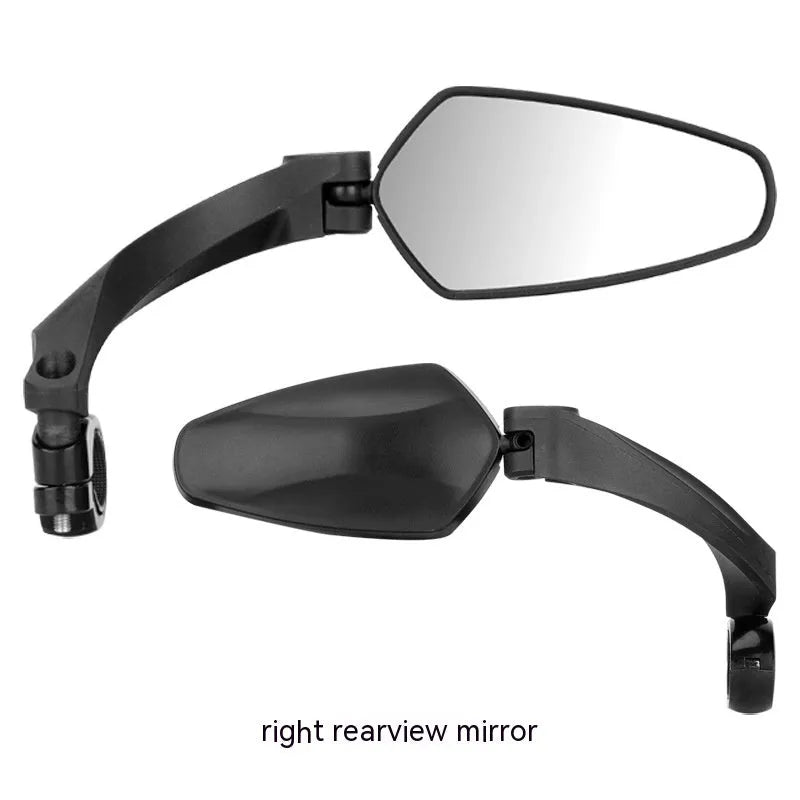 Black PMMA acrylic bicycle rearview mirror measuring 210mm by 102.5mm for left, right or pair installation