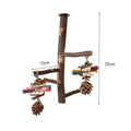 Apple wood parrot bird stand with pole, assembled perch toy in picture colour for small parrots