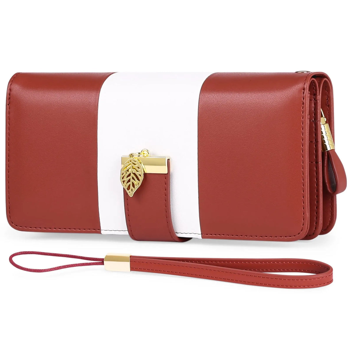 Anti theft brush clutch bag in PU leather with lock closure and microfiber lining