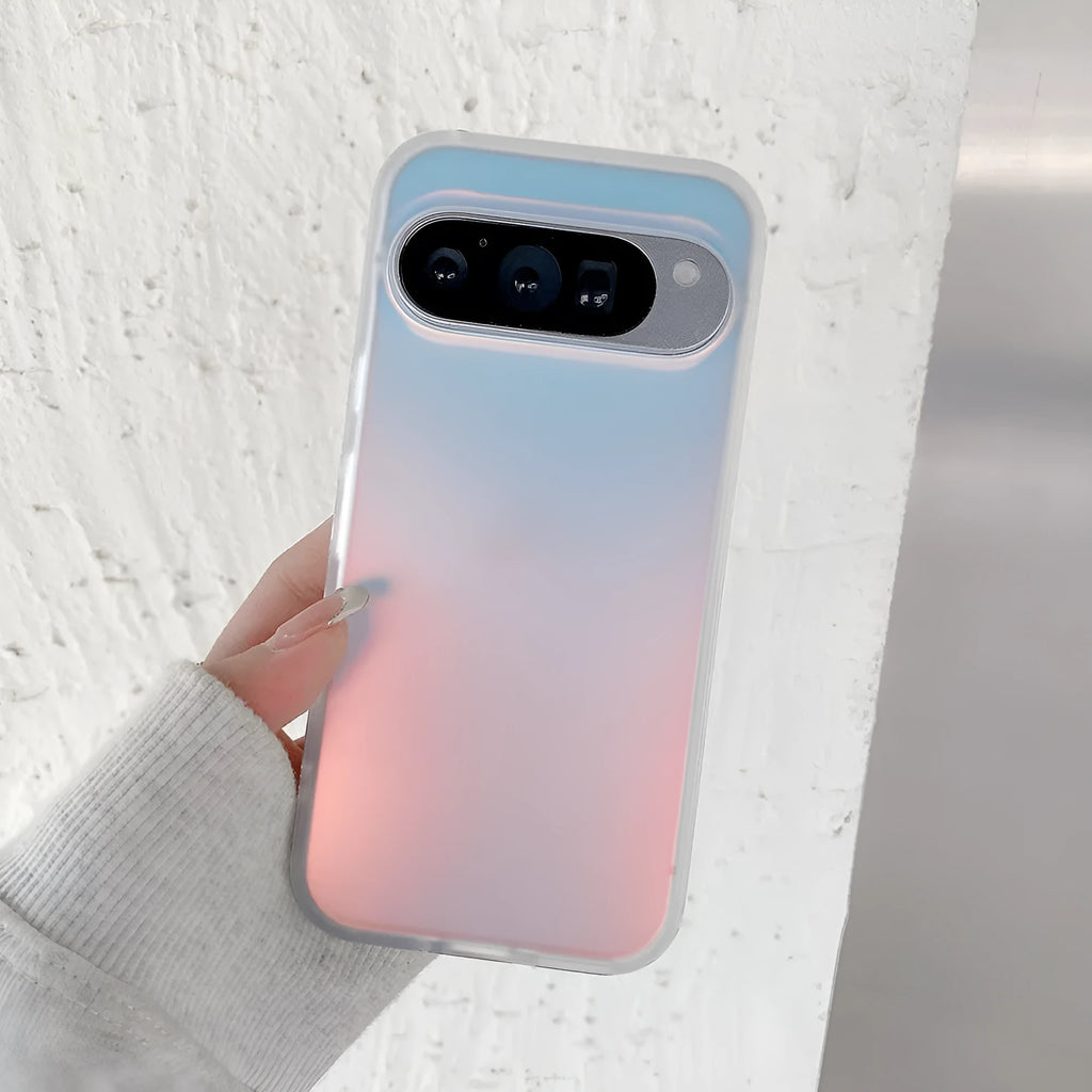 Transparent laser frosted matte phone case for Google smartphones showing D28 colour finish