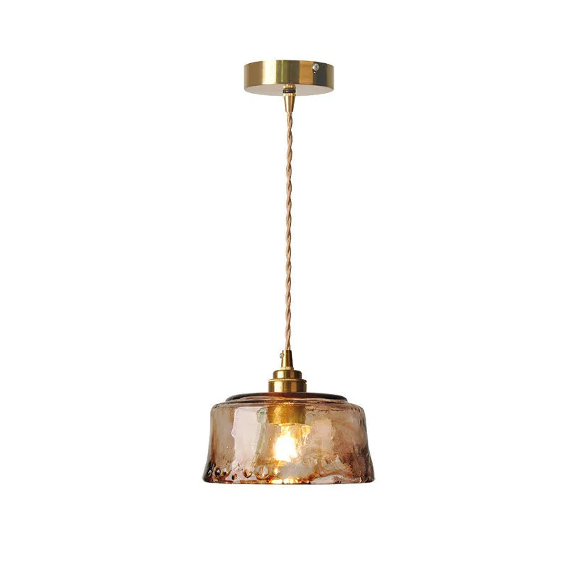 Nordic retro brass and glass ceiling chandelier with LED bulb for restaurants and bars.
