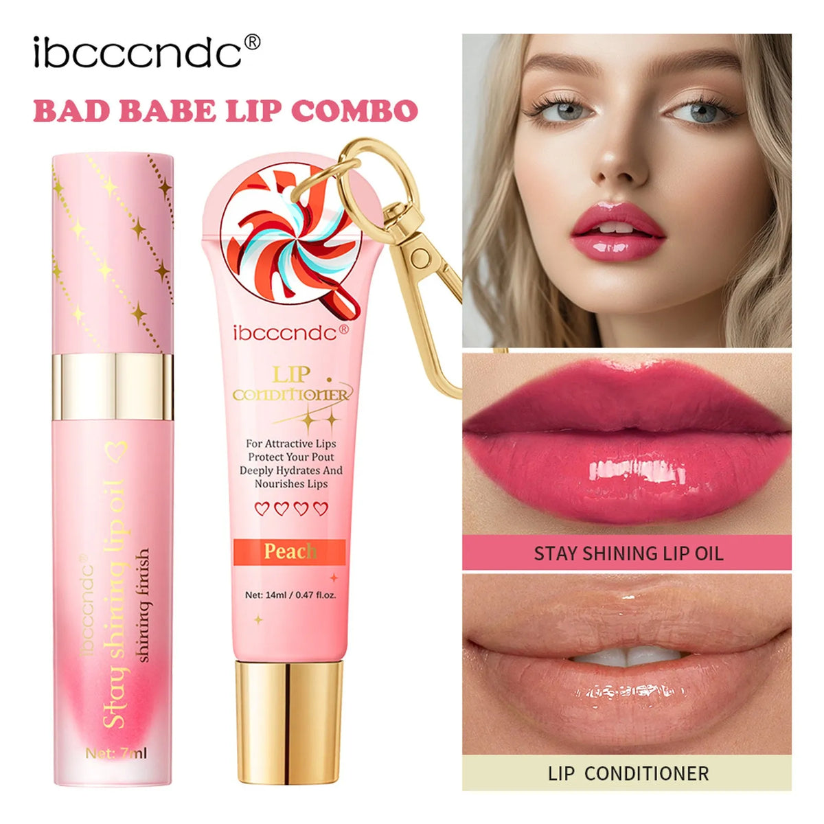 Peach flavour lip balm 14ml moisturising lip care set in lipstick format, foreign or domestic edition