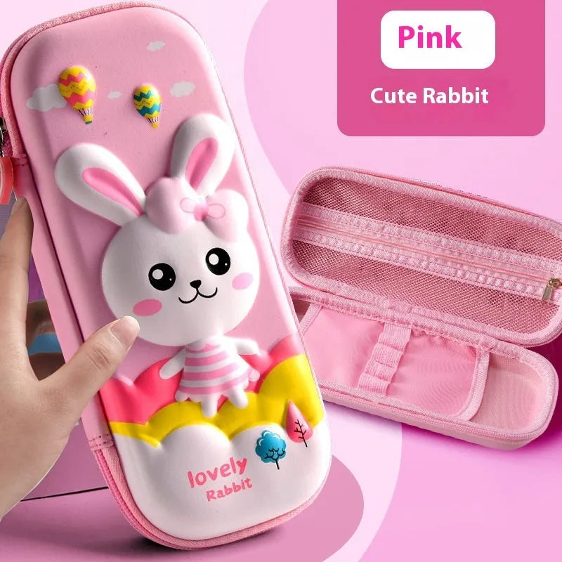 3D leather pencil case showing multiple design options including space, fantasy and animal themes