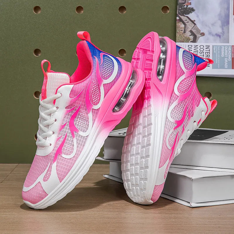 Women's mesh fashion casual sneakers in Moonlight colour with lace-up closure and PU sole