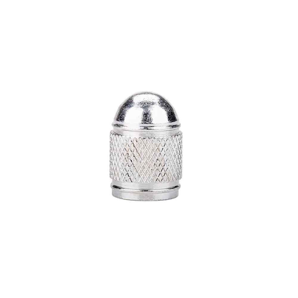 Aluminium alloy mountain bike tyre valve cap in black, blue, gold, red, and silver colours